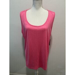 ID Ideology Women's Plus Size Solid Essentials Molten Pink Top Soft New B73